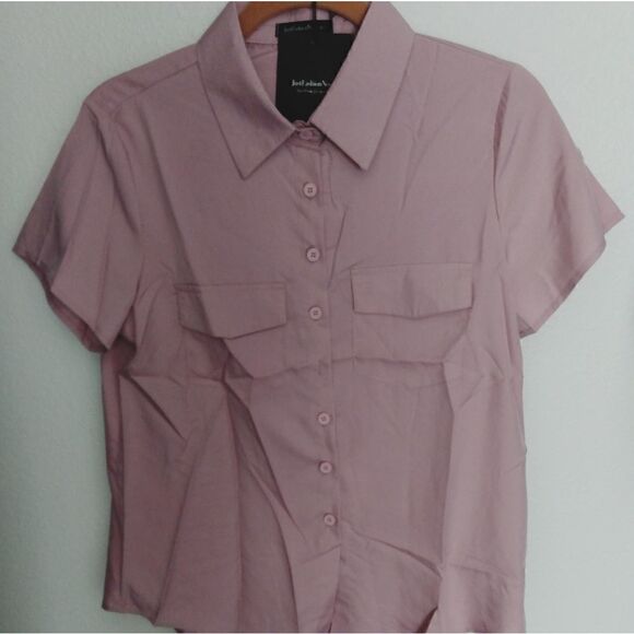 Just fashion now dusty pink size M button down shirt - Picture 1 of 7